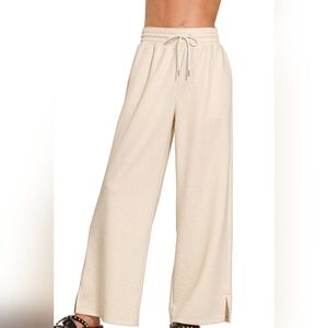 H beige Scuba Drawstring Pants